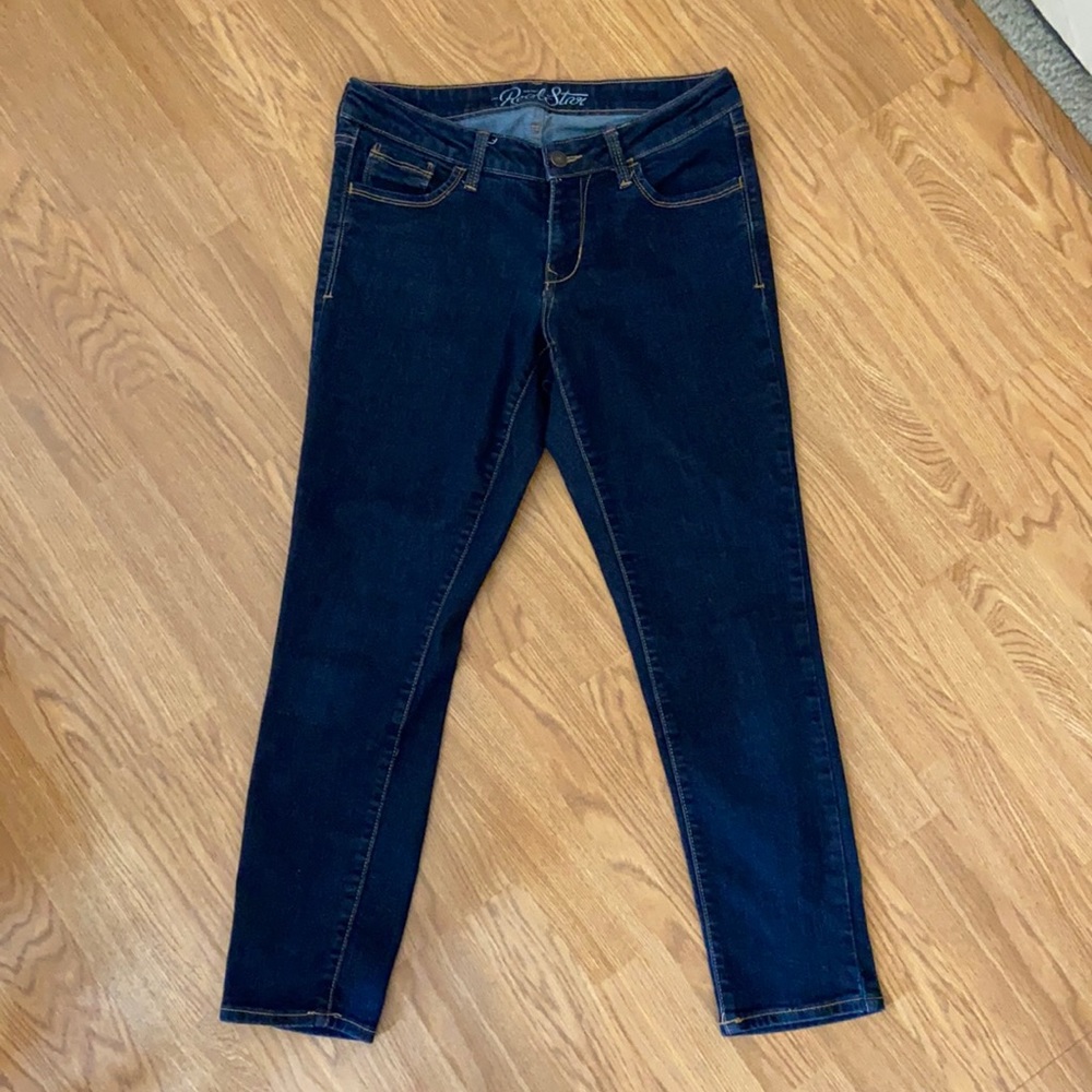 Old Navy dark denim ankle Rockstar jeans size 8